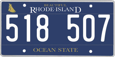 RI license plate 518507