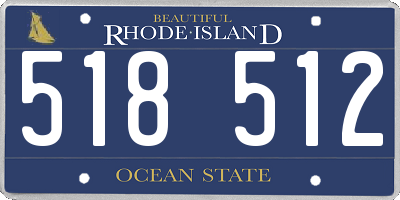 RI license plate 518512