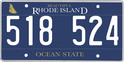RI license plate 518524