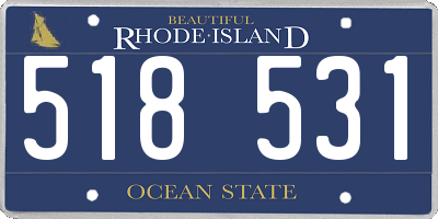 RI license plate 518531