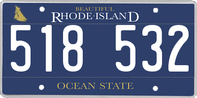 RI license plate 518532