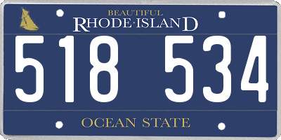 RI license plate 518534
