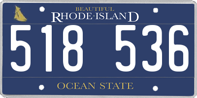 RI license plate 518536