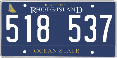RI license plate 518537
