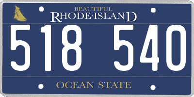 RI license plate 518540