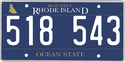 RI license plate 518543