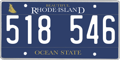 RI license plate 518546