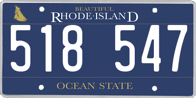 RI license plate 518547