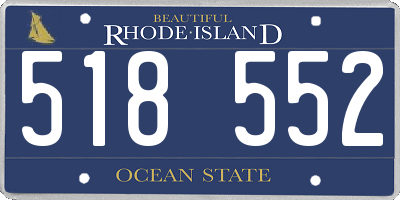 RI license plate 518552