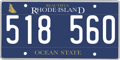 RI license plate 518560