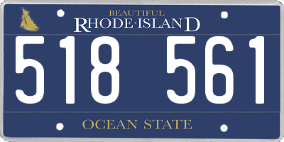 RI license plate 518561