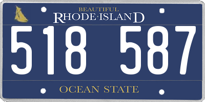 RI license plate 518587