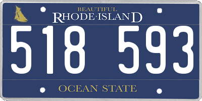 RI license plate 518593