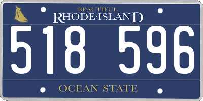 RI license plate 518596