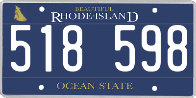 RI license plate 518598
