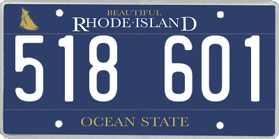 RI license plate 518601