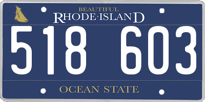 RI license plate 518603