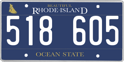RI license plate 518605