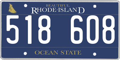 RI license plate 518608