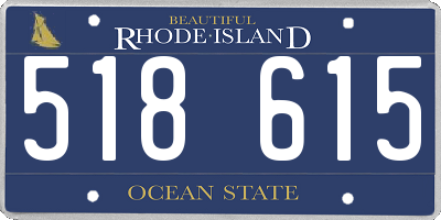 RI license plate 518615