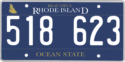 RI license plate 518623