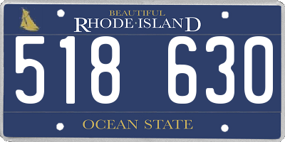 RI license plate 518630