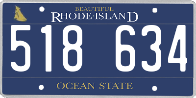 RI license plate 518634