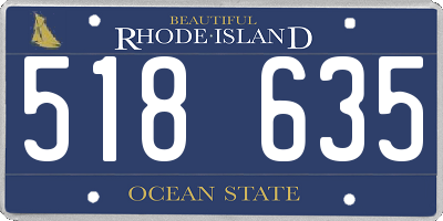RI license plate 518635