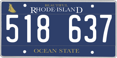 RI license plate 518637