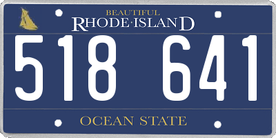 RI license plate 518641