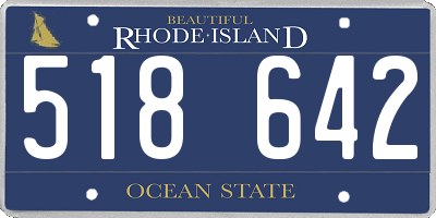 RI license plate 518642