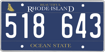 RI license plate 518643