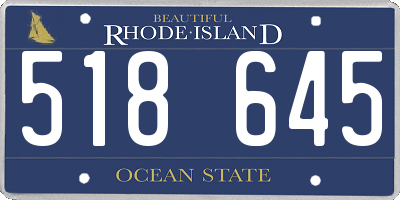 RI license plate 518645
