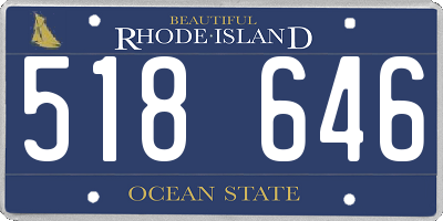 RI license plate 518646