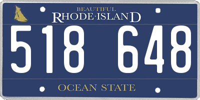 RI license plate 518648