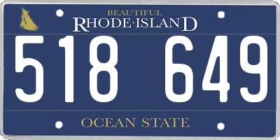 RI license plate 518649