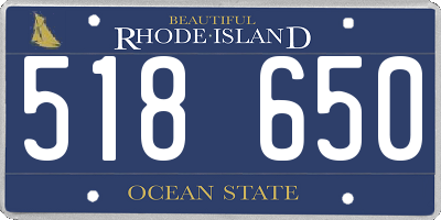 RI license plate 518650