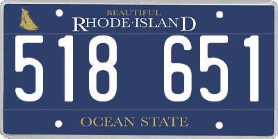 RI license plate 518651