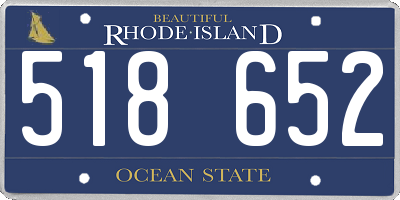 RI license plate 518652