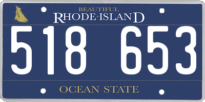 RI license plate 518653
