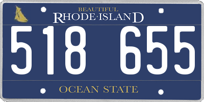 RI license plate 518655