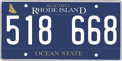 RI license plate 518668