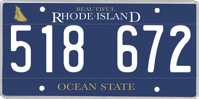 RI license plate 518672