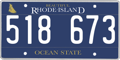 RI license plate 518673