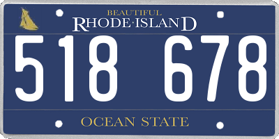 RI license plate 518678