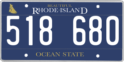 RI license plate 518680