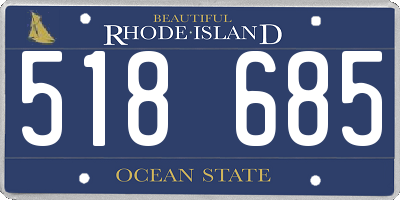 RI license plate 518685