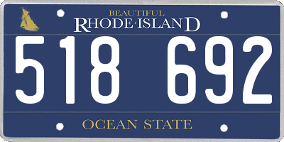 RI license plate 518692