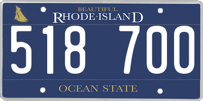 RI license plate 518700