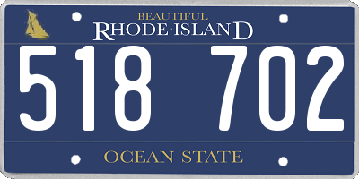 RI license plate 518702